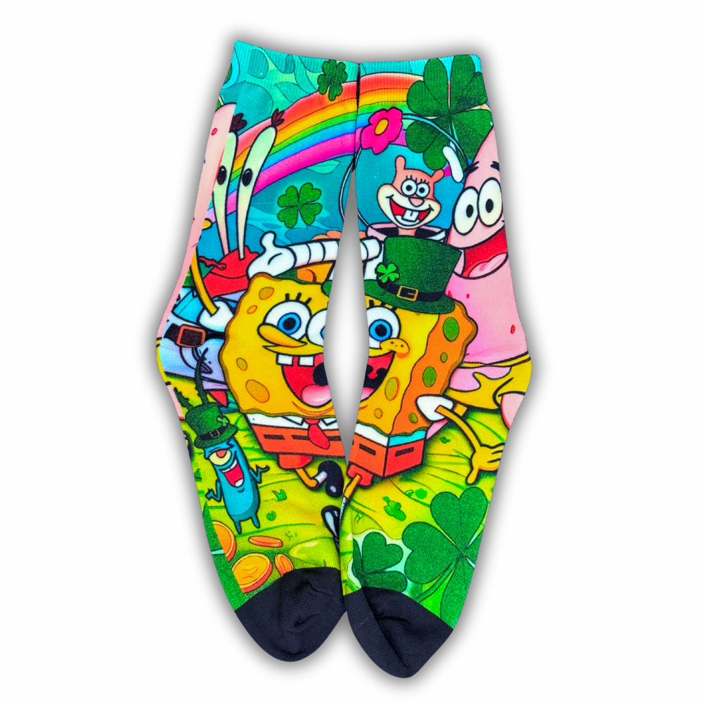 St. Patrick's Spongebob - Crew Socks